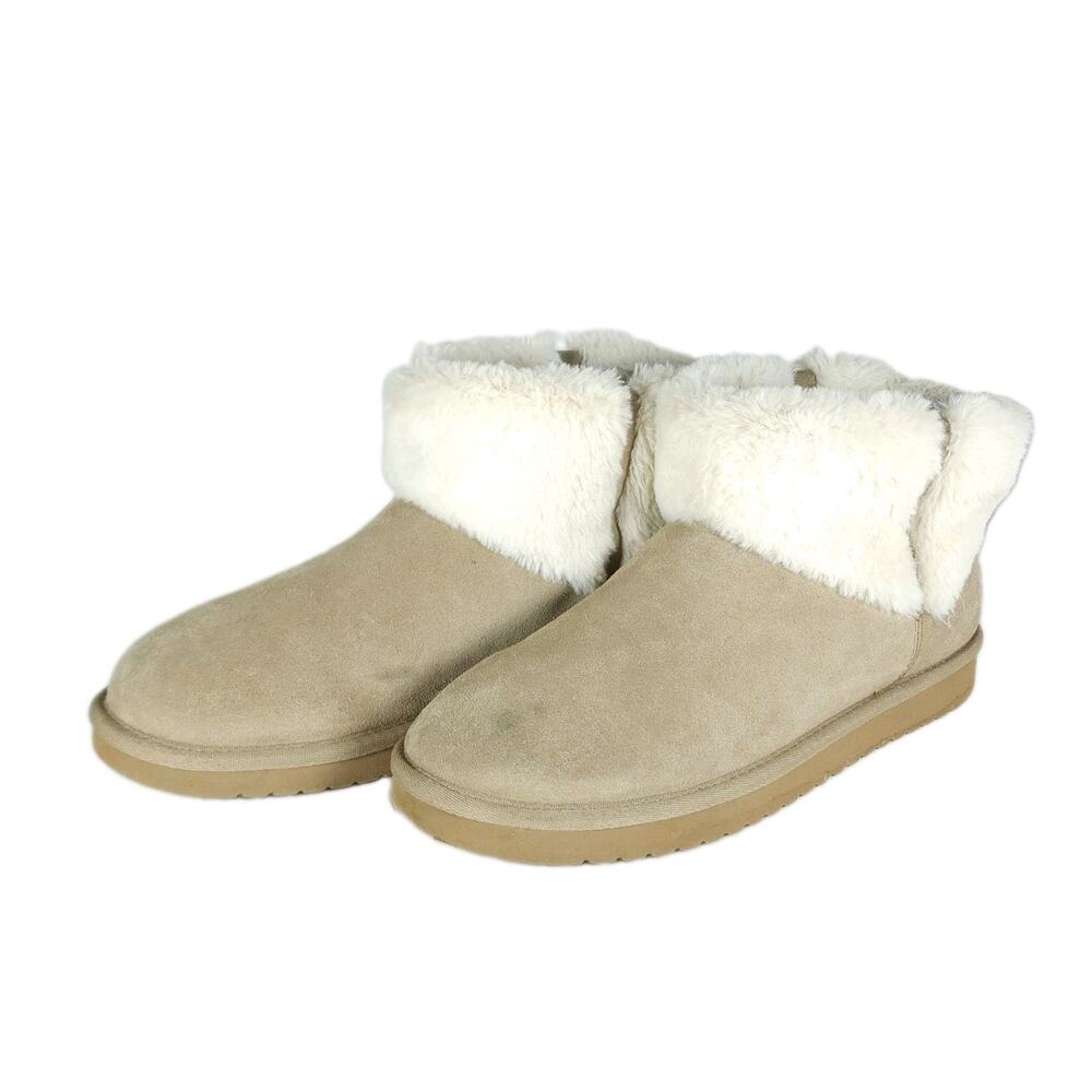 Koolaburra By UGG Aubrei Women's US9 Tan Suede Faux Fur Lined Winter Mini Boots